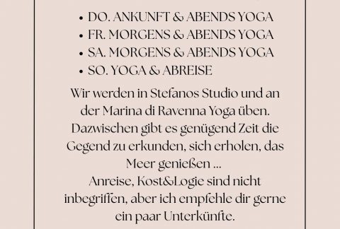 4 Yoga Tage in Ravenna!